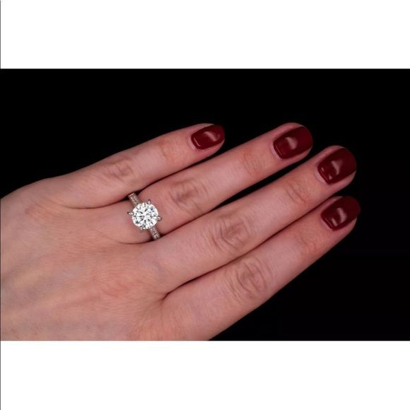 New Solitaire Diamond Engagement Ring 925 Silver